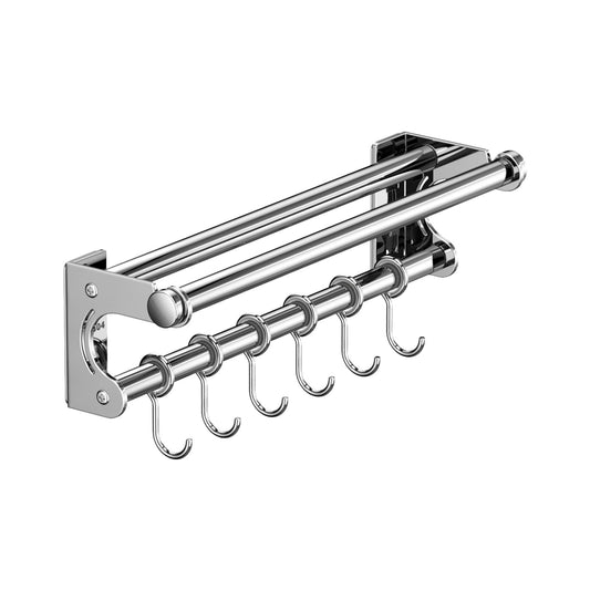 Kdkad Kitchen Organization and Storage Rack, Wall Mounted Pots and Pans Rack, Stainless Steel Metal Wall V1189-WXFWAL-20260326-03197