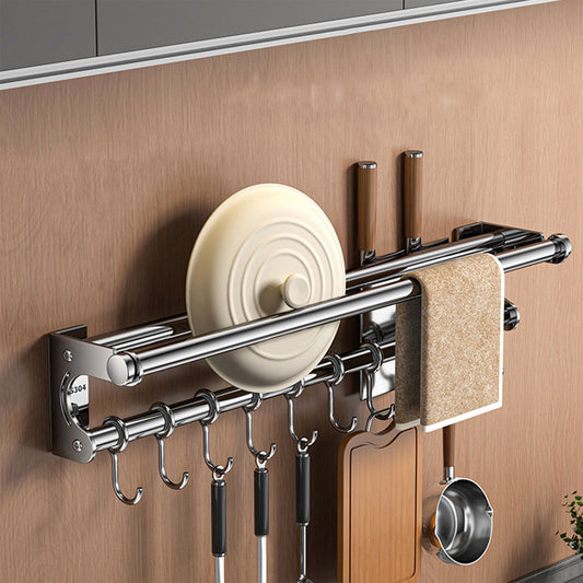 Kdkad Kitchen Organization and Storage Rack, Wall Mounted Pots and Pans Rack, Stainless Steel Metal Wall V1189-WXFWAL-20260326-03198