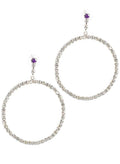 Large Sparkly Diamante Hoop Costume Earrings V1191-E-0665