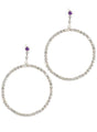 Large Sparkly Diamante Hoop Costume Earrings V1191-E-0665