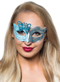 Butterfly Venetian Masquerade Mask in Pale Blue and Silver V1191-E-CX-07146