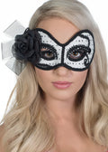 Glittering Senorita Silver and White Masquerade Mask V1191-E-CX-07163