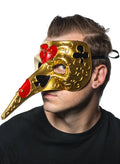 Long Nose Venetian Card Symbols Masquerade Mask V1191-E-CX-07164