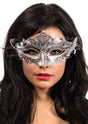 Metal Overlay Silver Glitter Masquerade Mask V1191-E-CX-07183
