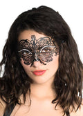 Princess Matte Black Metal Masquerade Mask V1191-E-CX-07196
