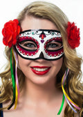 Miss Muerta Womens Sugar Skull Masquerade Mask V1191-E-CX-07253