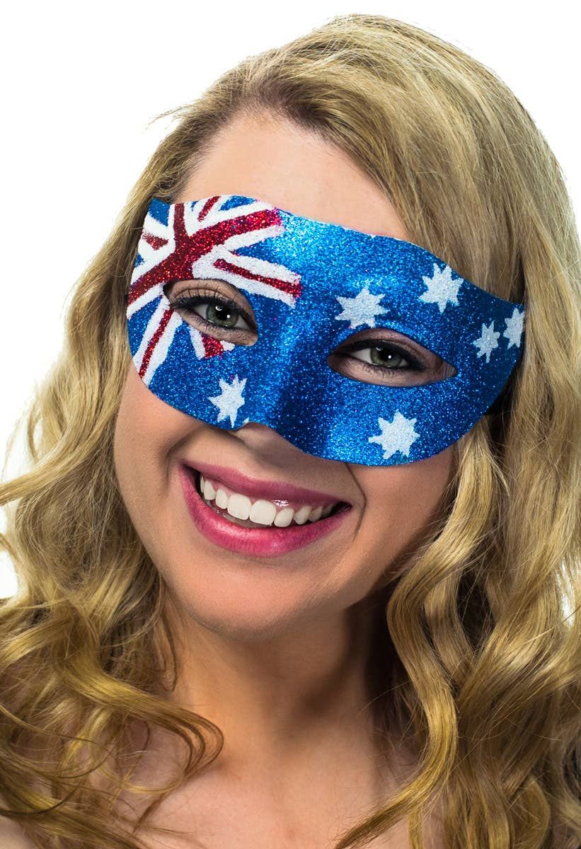 Australian Flag Glitter Masquerade Mask V1191-E-CX-07259