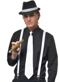 1920s White Satin Gangster Costume Tie V1191-E-HPC-04145