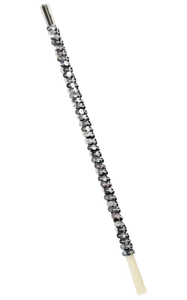 Sequinned Silver Roaring 20s Cigarette Holder V1191-E-HPC-04148