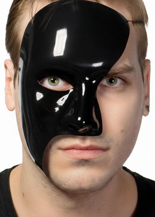 Half Face Black Phantom of the Opera Masquerade Mask V1191-E-HT-07229