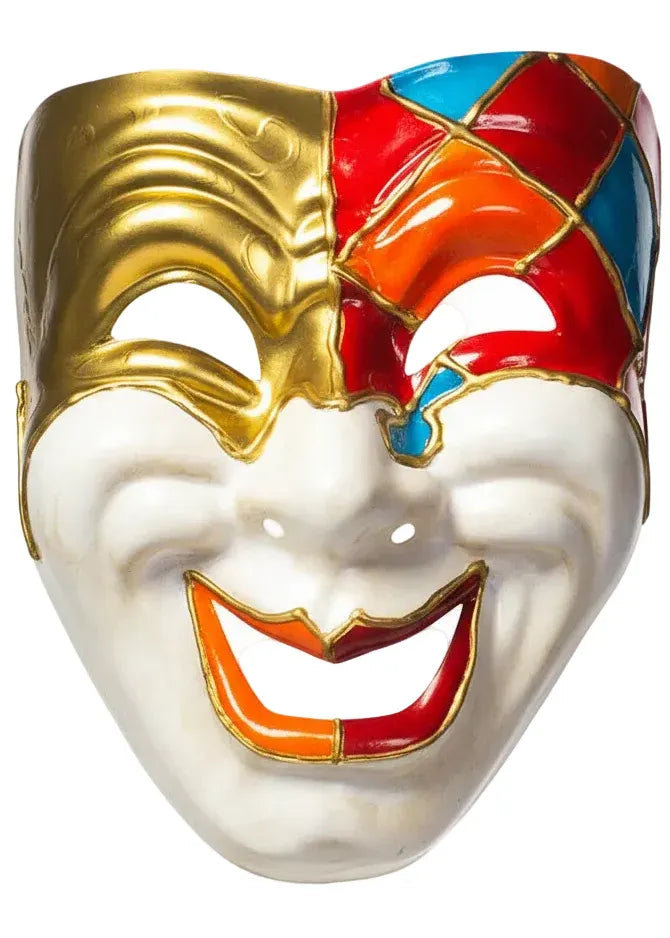 Antique Cream Full Face Comedy Masquerade Mask V1191-E-HT-07232
