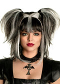 Messy Pigtails Black and White Womens Halloween Wig V1191-E-LS-05144