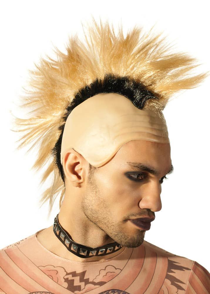 Radical 1980s Mens Blonde Mohawk Costume Wig V1191-E-LS-05165