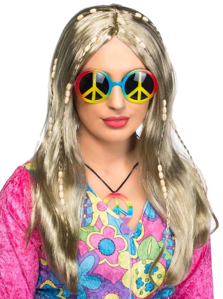 Love Child Womens Blonde Hippie Costume Wig V1191-E-LS-05242