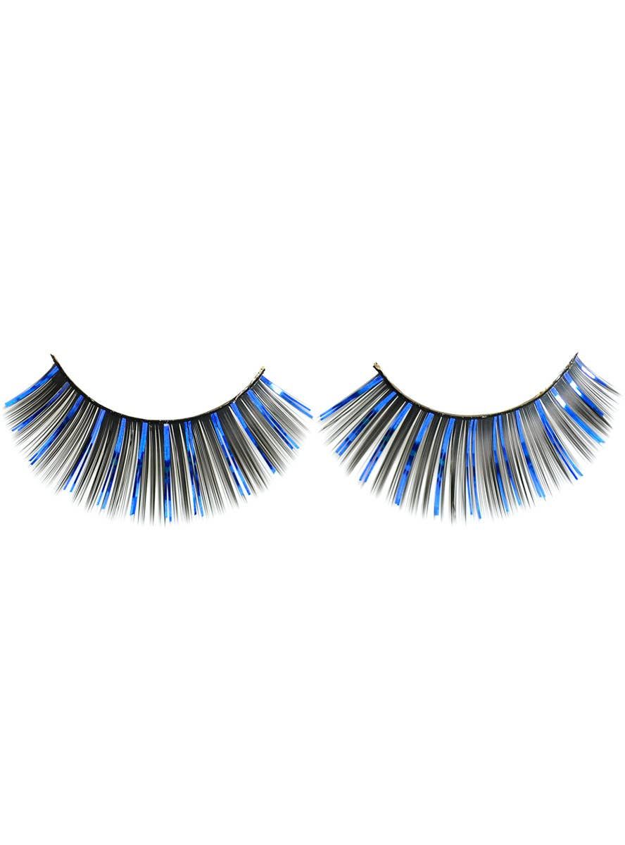 Long Black and Blue Tinsel False Eyelashes V1191-E-LW-09005