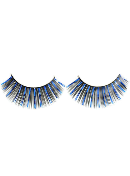 Long Black and Blue Tinsel False Eyelashes V1191-E-LW-09005