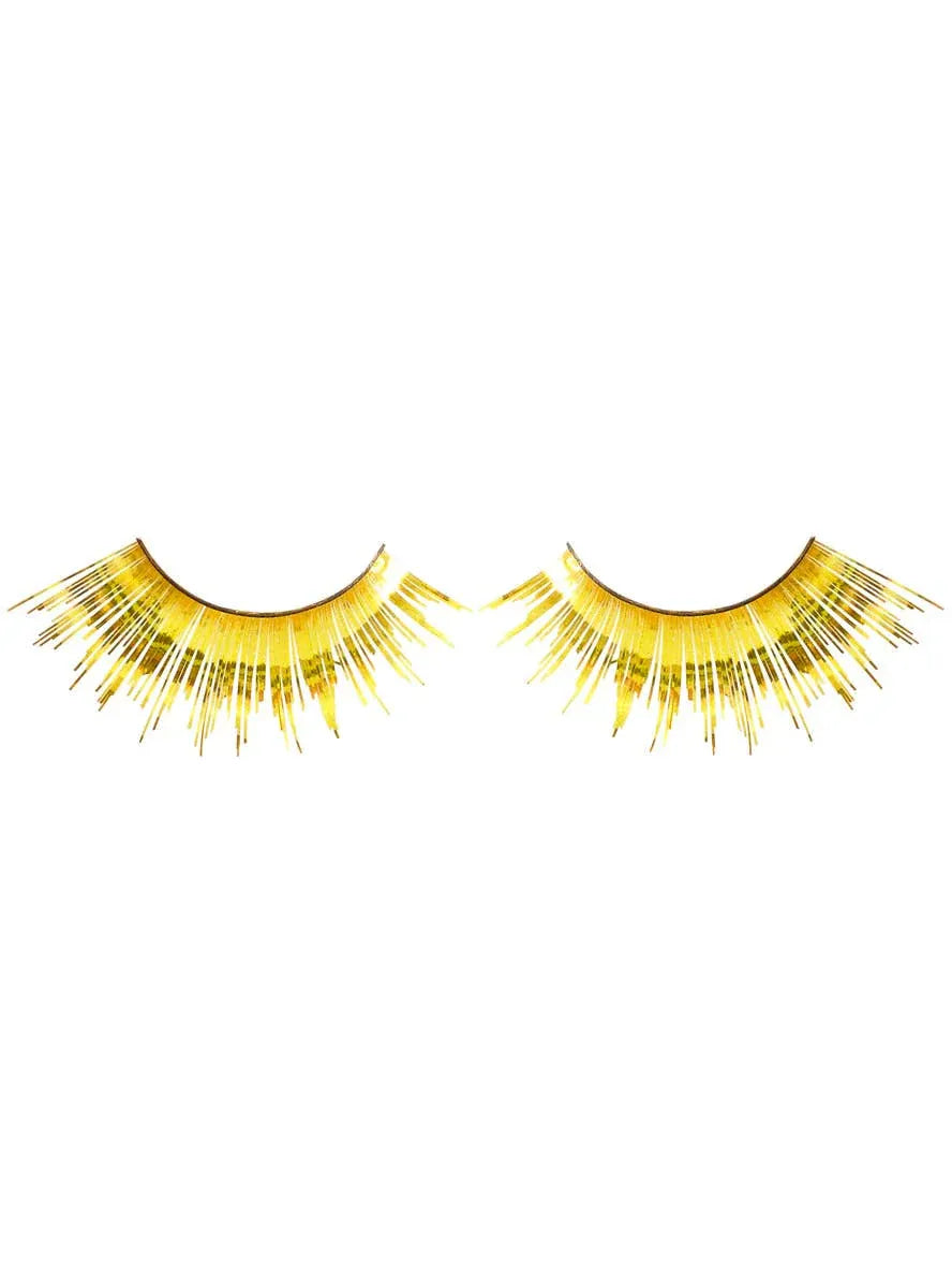 Long Metallic Gold Tinsel False Eyelashes V1191-E-LW-09009
