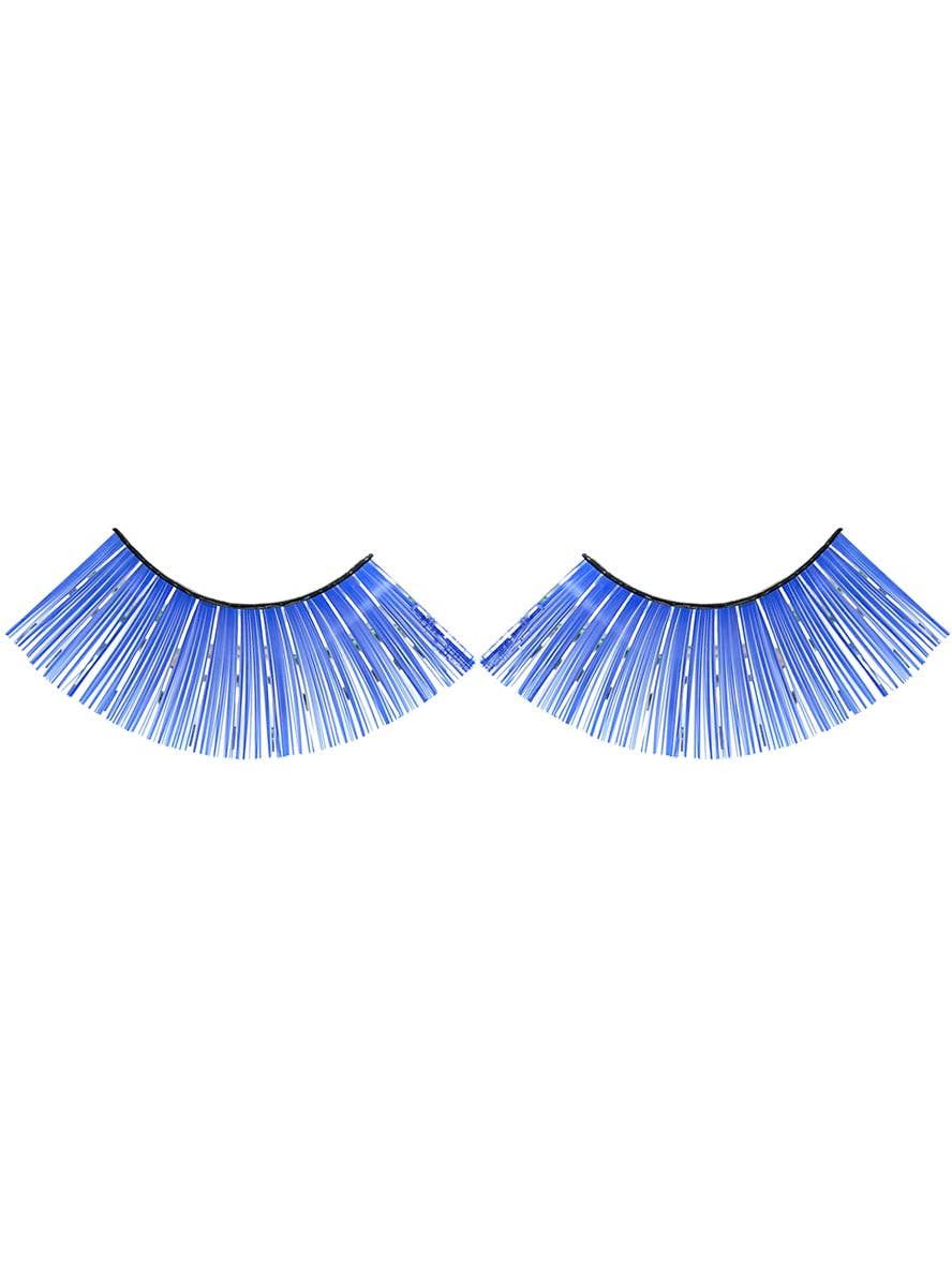 Long Blue False Eyelashes with Silver Tinsel V1191-E-LW-09012