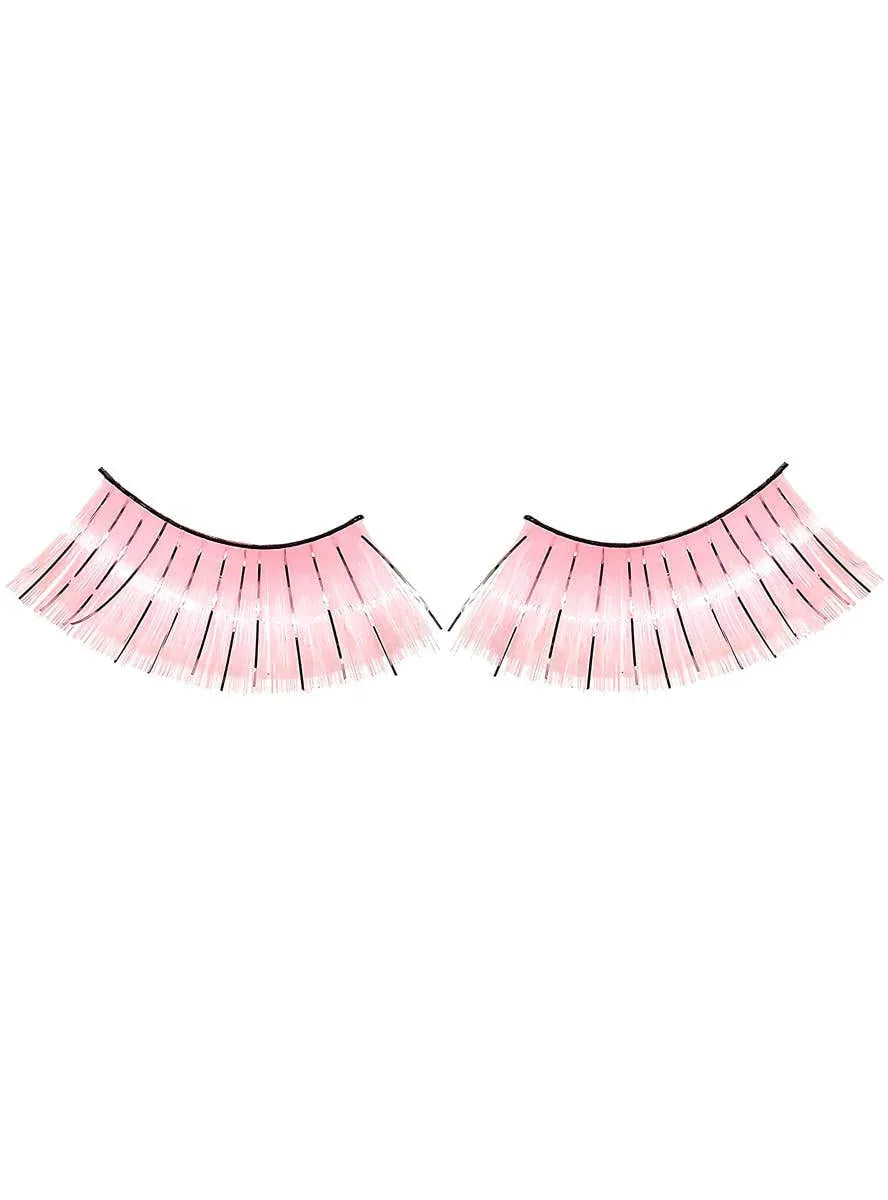 Long Light Pink False Eyelashes with Silver Tinsel V1191-E-LW-09013