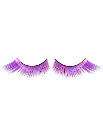 Winged Purple False Eyelashes with Tinsel Highlights V1191-E-LW-09014