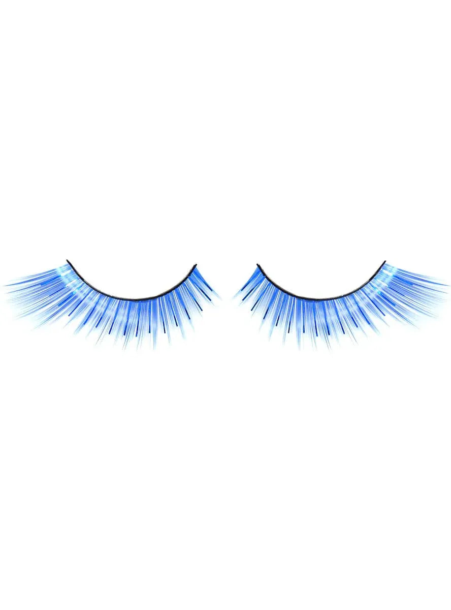 Winged Blue False Eyelashes with Tinsel Highlights V1191-E-LW-09016