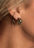 Skull and Tail Fake Plug Fashion Earring V1191-E-YB-04090