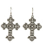 Gun Metal Black Gothic Cross Halloween Earrings V1191-E-YB-04107