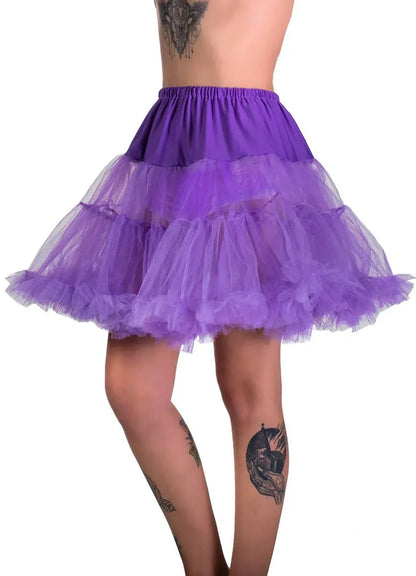Fluffy Purple Thigh Length Costume Petticoat V1191-E-YE-03046-ONE-SIZE
