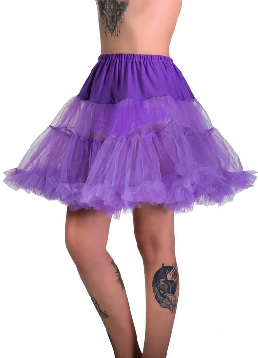 Fluffy Purple Thigh Length Costume Petticoat V1191-E-YE-03046-ONE-SIZE