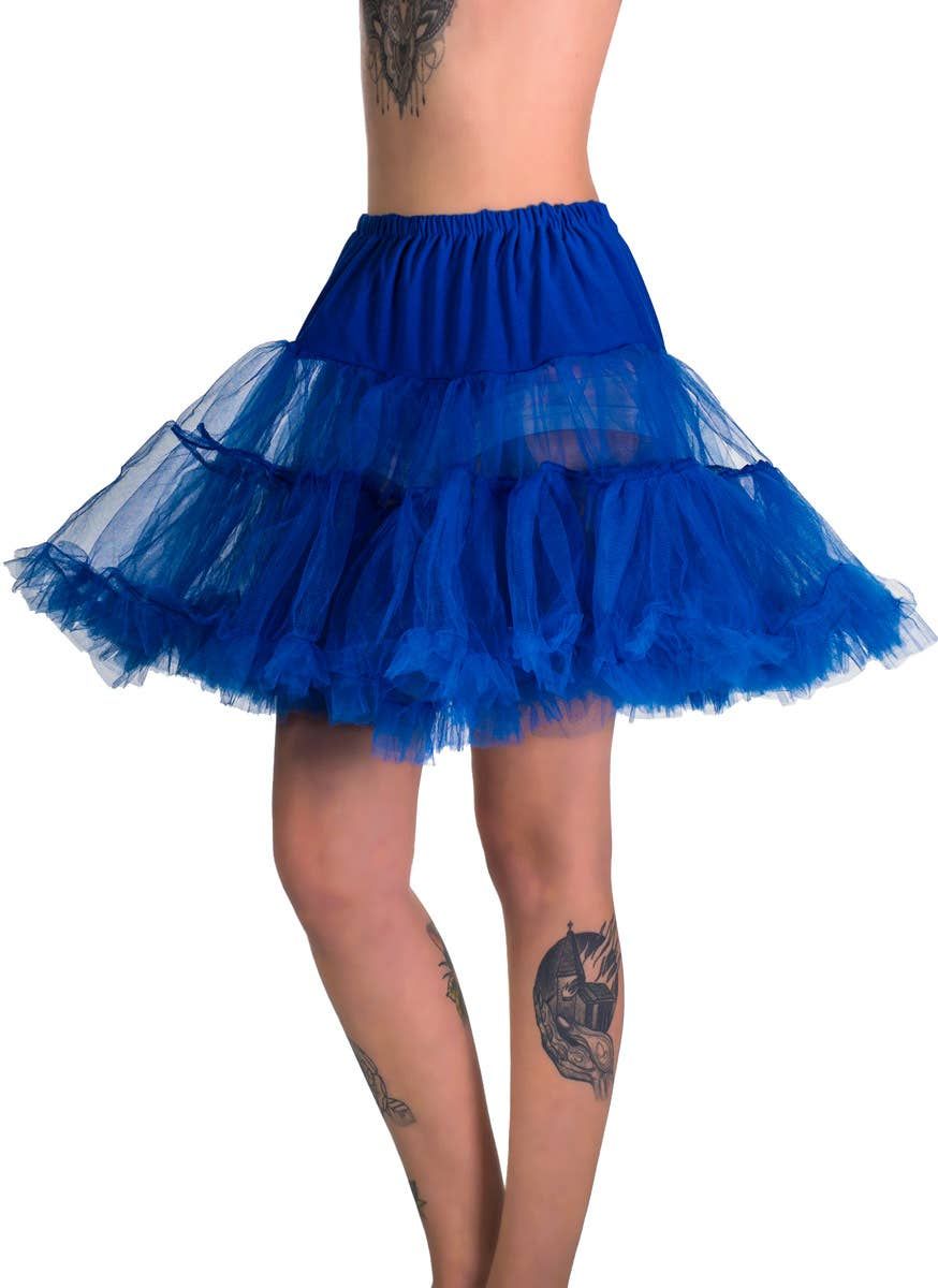 Fluffy Royal Blue Thigh Length Costume Petticoat V1191-E-YE-03047-ONE-SIZE