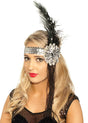 1920s Deluxe Flapper Headband in Black and Silver V1191-E-YF-04063-BLK