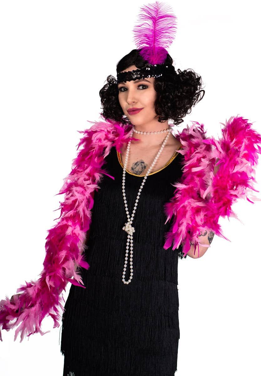 Two Tone Pink Feather Boa Costume Accessory V1191-E-YF-04071