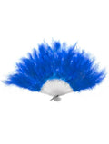 Fluffy Blue Feather Hand Held Costume Fan V1191-E-YF-04078