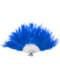 Fluffy Blue Feather Hand Held Costume Fan V1191-E-YF-04078