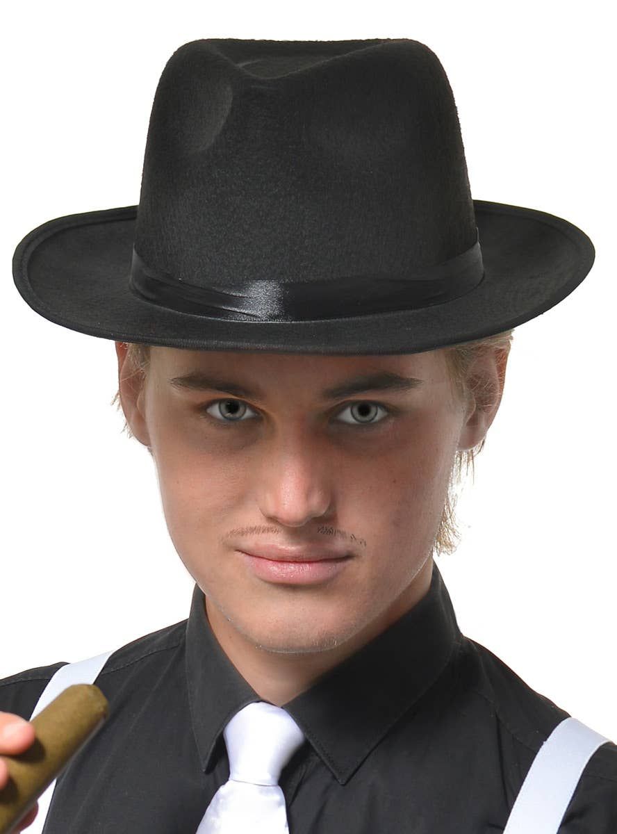 Gangster 1920s Adults Fedora Hat in Black V1191-E-YF-04120