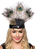 Tall Peacock Feather Showgirl Headpiece V1191-E-YF-04130