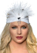Gatsby Soft White Feather Flapper Headband V1191-E-YF-04131