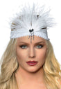 Gatsby Soft White Feather Flapper Headband V1191-E-YF-04131