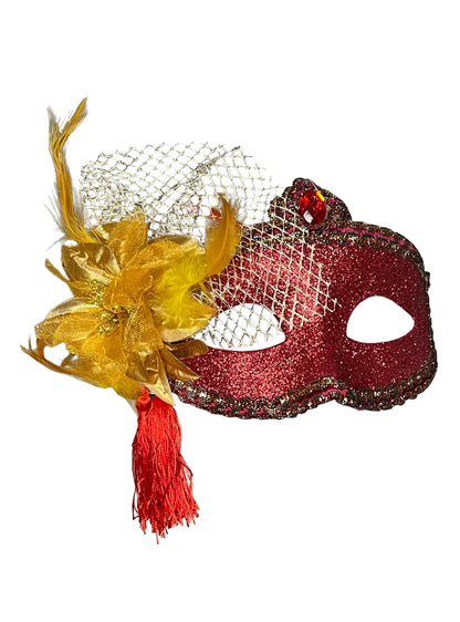 Celebration Red Glitter Masquerade Mask V1191-E-ZJ-07102