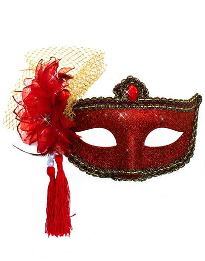 Celebration Red Glitter Masquerade Mask V1191-E-ZJ-07102