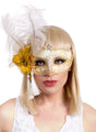 Antoinette White and Gold Masquerade Mask V1191-E-ZJ-07130