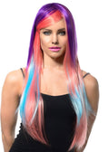 Deluxe Long Purple Pink and Blue Womens Costume Wig V1191-E-ZL-05221