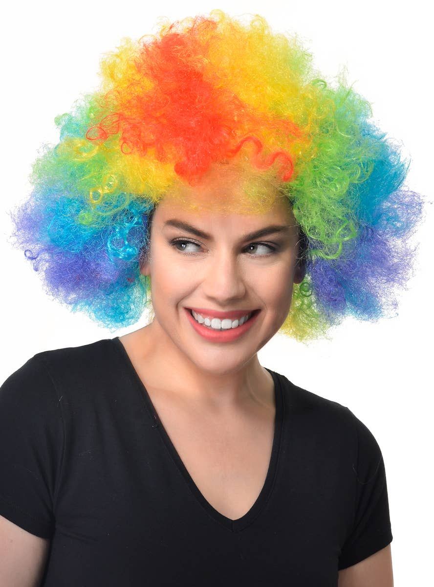 Deluxe Rainbow Afro Unisex Adults Clown Costume Wig V1191-E-ZL-05238