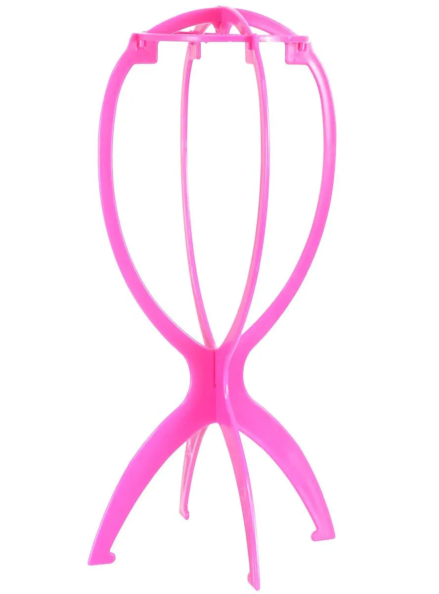 Collapsible Pink 36cm Tall Wig Stand V1191-HC-04085