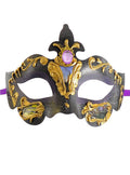 Ornate Black and Purple Crackle Baroque Masquerade Mask V1191-HC-07127-A