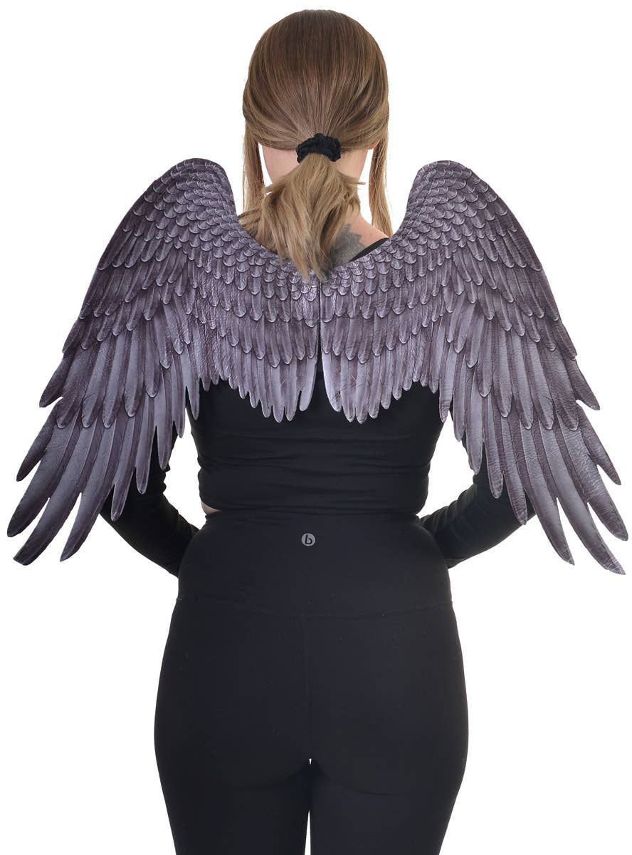 Feather Print Black and Grey Angel Costume Wings V1191-HC-MQ-04052