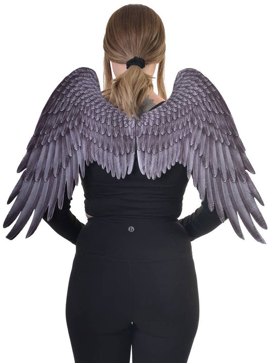 Feather Print Black and Grey Angel Costume Wings V1191-HC-MQ-04052