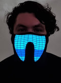 Purple and Teal Wave Sound Activated Light Up Pattern Mask V1191-HC-MQ-04077-A