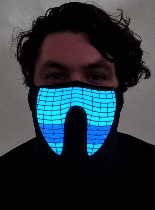 Purple and Teal Wave Sound Activated Light Up Pattern Mask V1191-HC-MQ-04077-A