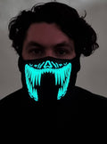 Reptile Yellow and Green Teeth Sound Activated Light Up Mask V1191-HC-MQ-04078-A